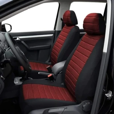 Image de TOYOUN Housses de Siège Voiture Avant Universelle 2 sièges, Tissu Housse Couverture Couvre Sieges Auto, Compatible avec L&#039;airbag, Convient à la Plupart des Voitures Camionnette SUV Camion, Rouge