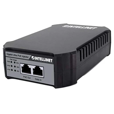 Image de Intellinet Injecteur Gigabit Ultra PoE 1x95W, IEEE 802.3bt, 802.3at/AF, Noir, Adaptateur réseau