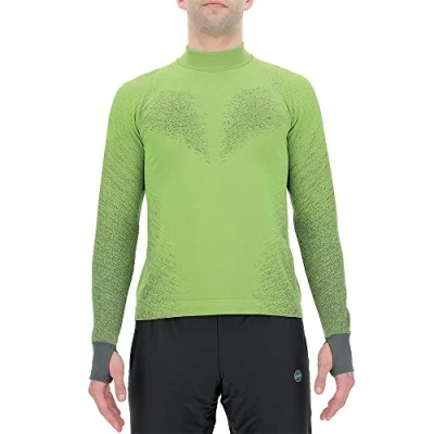 Image de UYN Running EXCELERATION Long SL.Turtle Neck T Shirt Men&#039;s, Jaune Fluo/Noir