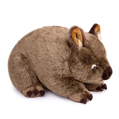 Image de lilizzhoumax Jouets en Peluche Wombat 28cm/11, Simulation Jouet Poupée Réaliste Animaux Sauvages Wombat, Cadeau pour Les Amis et Enfants