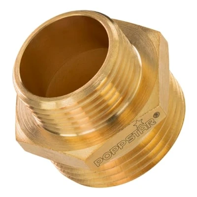 Image de Poppstar Mamelon Réducteur en Laiton Filetage Extérieur 1 Pouce à 3/4 Pouce, avec Hexagone