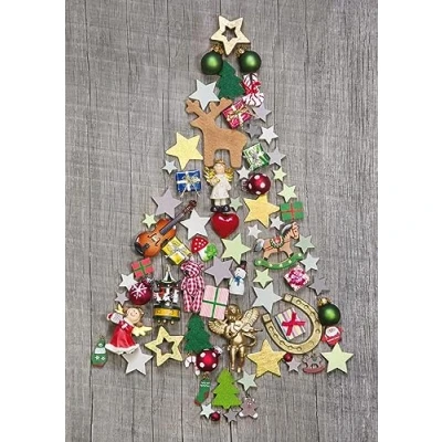 Image de Edition Colibri Carte de Noël XL Motif arbre coloré Avec enveloppe Format A4 pliante sapin (11096)