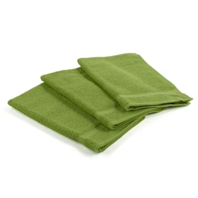 Image de Caleffi Serviette de Bain, Ensemble 3, Toilette, en éponge, 100% Coton, 40x60 cm, Facile à Laver et Sécher. Modèle: Oceano, Vert.
