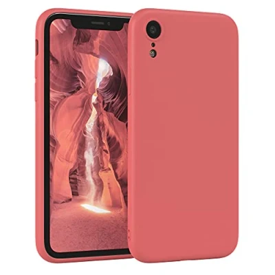 Image de EAZY CASE Coque de Protection en silicone pour iPhone XR, rouge, souple, résistante aux chocs, avec l&#039;appareil photo Fine TPU Antichoc Rouge clair