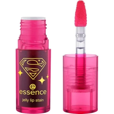 Image de Essence Cosmetics Superman Jelly Lip Stain Encre à Lèvres Gel, Longue Durée, Séchage Rapide, Résultat Instantané, 4 g