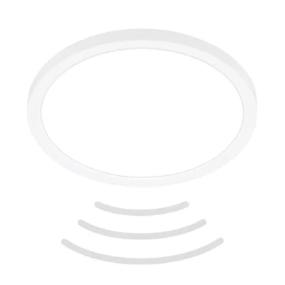 Image de BRILONER plafonnier LED avec détecteur de mouvement IP44 portée 3m, couleur lumière blanc neutre, plat, détection 120 degrés, LED, panneau 24x3 cm,