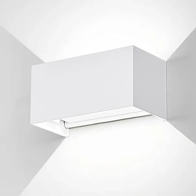 Image de Dr.lazy 20W Applique Murale Interieur/Exterieur Avec Angle de Faisceau Réglable Appliques Murales LED 6000K Blanc Froid Lampe Etanche IP65 pour Salon Chambre (Blanc/Blanc Froid)