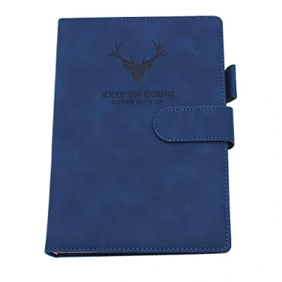 Image de Notebook A5, Journal A5 Notepad Note Book, 360 Pages Faux Leather Hardcover Notebooks with Pen Loop, Perfect for Office School Home Business Writing &amp; Taking (Dark Blue)