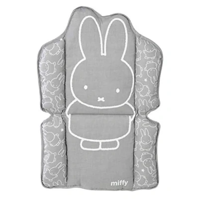 Image de roba Coussin de Chaise Haute Combinée miffy® Facile à Nettoyer et Lavable Réducteur Siège Confortable avec Rubans dès 6 Mois Imprimé Lapin Gris / Blanc
