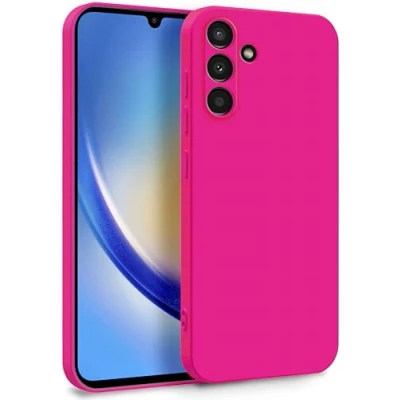 Image de MyGadget Coque pour Samsung Galaxy A34 5G Case Protection Rigide Anti Choc avec Doublure Microfibre Rouge Magenta