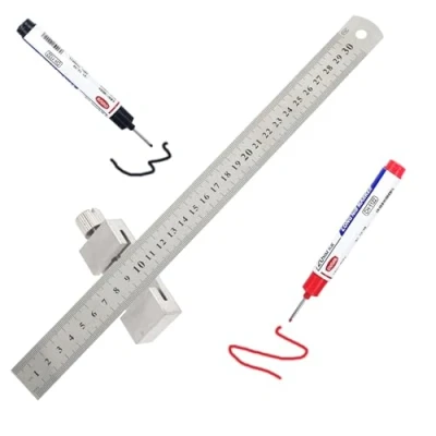 Image de règle en acier laiton avec butée métal, de butée, traçage inoxydable, outil règle, angle combinaison (acier inoxydable)