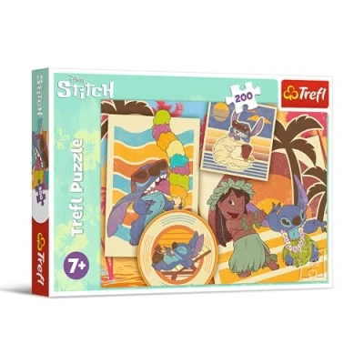 Image de Trefl, Univers Musical Lilo &amp; Stitch 200 Pièces Puzzle Colorés avec Personnages de Bande Dessinée, Divertissement Créatif, Loisir pour Les Enfants à partir 7 Ans, 13304, Multicolour