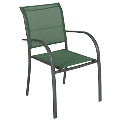 Image de Hespéride Fauteuil de Jardin empilable Piazza Vert Olive &amp; Graphite