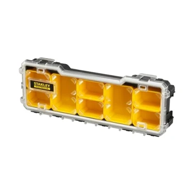 Image de Stanley Fmst1 75781 Boîte À Outils Étanche Profi 1/3 Gamme FatMax Couvercle Transparent Attaches Plastiques Ip53 Pas De Poignée