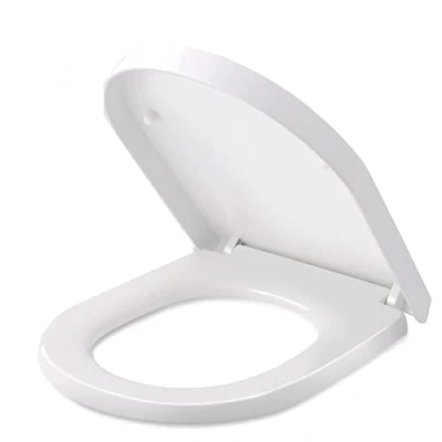 Image de Abattant WC, Himimi Cuvette Toilette avec frein de chute, Lunette Universelle Forme D, Charnière en Métal Réglable à 360 Degrés, Facile Retirer et Nettoyer (450 x 361 53 mm)