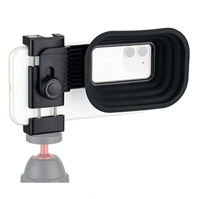 Image de Capuche Antireflet Universelle 2 in 1 pour Smartphone avec Clip Amovible iPhone 15 14 13 12 11 XS X XR 8+ 8 7+ 7 6S+ 6S Téléphone Android Galaxy Mate MI Éliminer Les Reflets de FenêTre