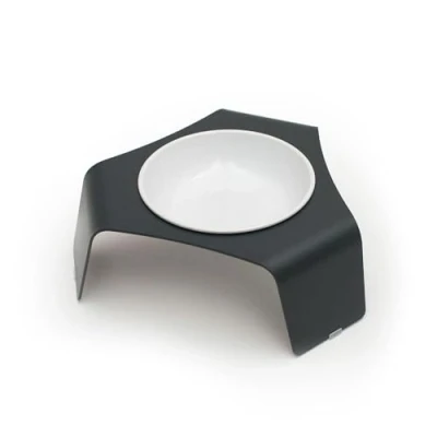 Image de LucyBalu® Gamelle pour Chat surélevée avec Support surélevé Bol de Nourriture &amp; Eau Ergonomique Anthracite