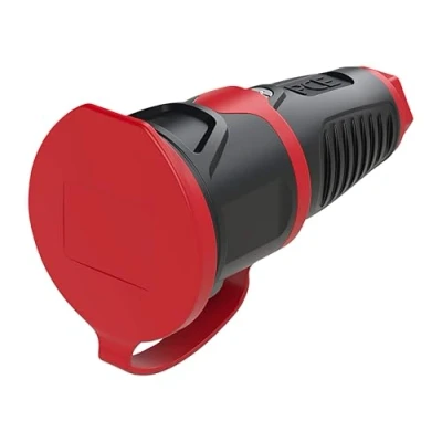 Image de Fiche électrique femelle avec terre PCE Taurus2 Gummi Kupplung DB nat IP54 2511 sr caoutchouc, Thermoplastique 250 V noi