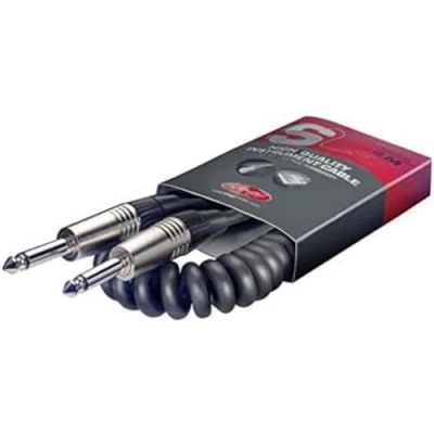 Image de Stagg SGCC3 DL Câble enroulé de guitare Deluxe Standard 3 m Noir