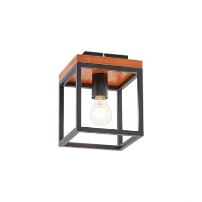 Image de Lindby Plafonnier Miravi à intensité variable (Moderne) en Marron Bois e. a. pour Salon &amp; Salle manger (1 lampe,à E27), Luminaire Plafonnier, Lampe Plafond, Eclerage Eclairage Interieur