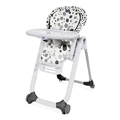 Image de Chicco Polly Progres5 Chaise Haute Évolutive, Convertible en Transat et Rehausseur pour Bébé, Réglable de la Naissance à 3 ans (15 kg), avec 4 Roues, Fermeture Compacte anthracite