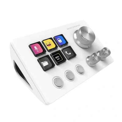 Image de MARSGAMING MSD Two, Control Deck Compact, 6 Touches LCD Personnalisables + 3 Boutons, Molettes Multifonctions, Slim Ergonomique, Logiciel Contrôle et Plug ins, Windows MacOS, Blanc