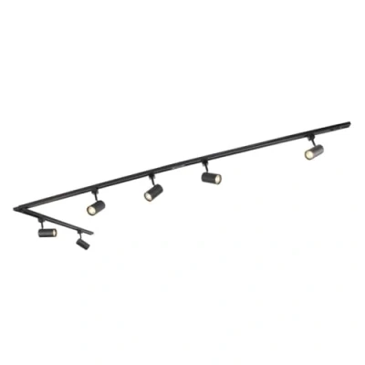 Image de Qazqa Modern Spot railsysteem verlichting, railverlichting geschikt voor led met 6 spots zwart 1 fase 300cm Iconic Jeana