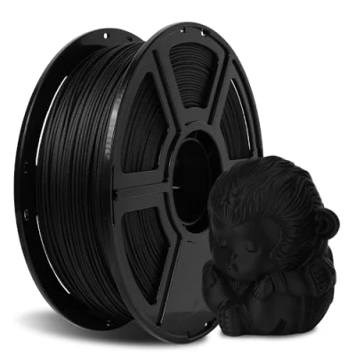 Image de FLASHFORGE Filament PLA en fibre de carbone 1.75mm, renforcé pour imprimante 3D, bobine 1KG, Haute résistance à l&#039;usure et l&#039;abrasion (PLA CF Noir)