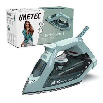 Image de Imetec Fer À Repasser Vapeur Perfect Comfort Léger, Maniable Avec Protection Anti Calcaire, Pression de 140 g, Plaque en Acier Inoxydable, 2200 Watts &amp; Poignée Ergonomique