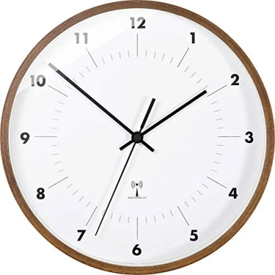 Image de TFA Dostmann 98.1097 Horloge murale radio pilotée Placage en bois