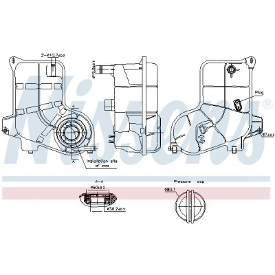 Image de NISSENS 996363 Vase d&#039;Expansion 1,6 avec cache, capteur AUDI: A6 C5 Avant, Berline