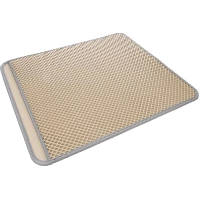 Image de FLAMINGO Tapis pour bac à litière Chat Matz Beige 70x60x1,3cm avec Fond imperméable et Double Couche Récupérer Facilement la Déperlant