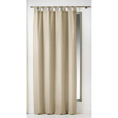 Image de Douceur d&#039;Intérieur Rideau A Passants 140 x 260 CM Polyester UNI Essentiel Lin, Céramique