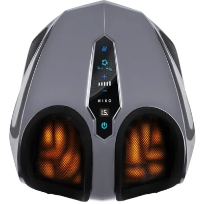 Image de Miko Machine de massage des pieds avec pétrissage profond, compression, Shiatsu et chaleur pour la fasciite plantaire, neuropathie, convient jusqu&#039;à taille 47 les hommes.