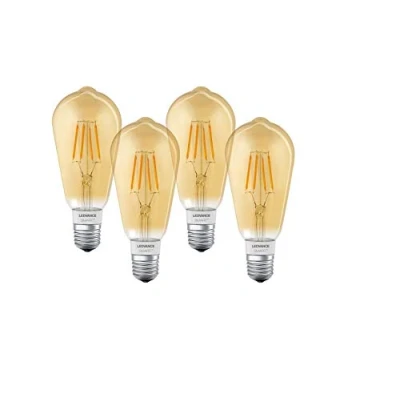 Image de LEDVANCE Lampe LED Smart avec Bluetooth, filament Edison Gold, E27, dimmable,blanc chaud(2400K),remplace les lampes à incandescence par 50W,contrôlable Google et Alexa, SMART+ BT Gold