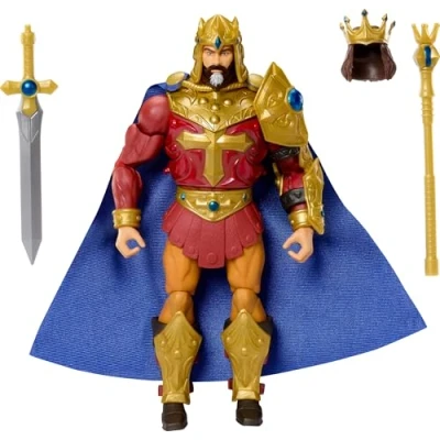 Image de Masters of the Universe Masterverse Roi Randor Figurine articulée de héros New Eternia 18 cm, avec Cape, Armure et 30 Points d’Articulation, JBP79