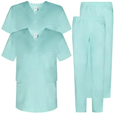 Image de Misemiya Pack * 2 Pcs Ensemble Uniformes Unisexe Blouse Uniforme Médical avec Haut et Pantalon Ref.2 8178 X Large, Turquoise