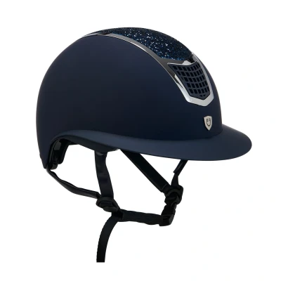 Image de Casque d&#039;équitation visière large Equestro Eclipse Stone Mat Rowel Fitting