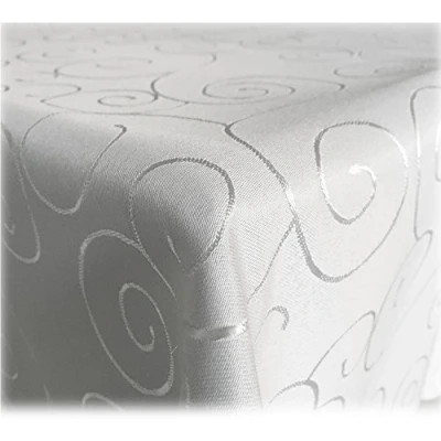 Image de JEMIDI Nappe élégante décorative, éclat Soyeux, 31 Tailles et 7 Couleurs, Polyester, Weiß, 130x160