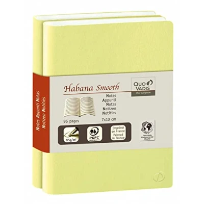 Image de Quo Vadis Collection : Habana Smooth CARNET DE NOTES 15 Réglure lignée Couverture souple en PU Papier Ivoire Format 10x15cm Vert Melon