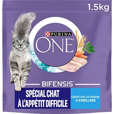 Image de Purina One Aliment Spécial au Cabillaud/Truite à l&#039;Appétit Difficile pour Chat 1,5 Kg