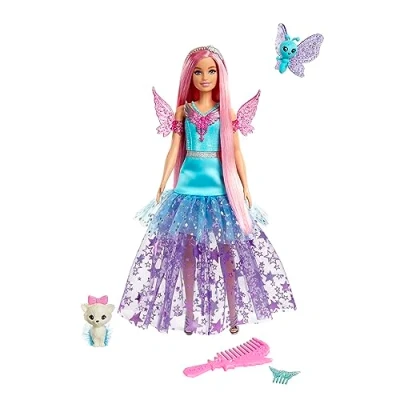 Image de Barbie Poupée The Glyph, Inspiré du Film A Touch of Magic, avec Tenue De Fée Et Animal Compagnie, Accessoires Inclus, À Collectionner, Jouet Enfant, Partir 3 Ans, HLC35