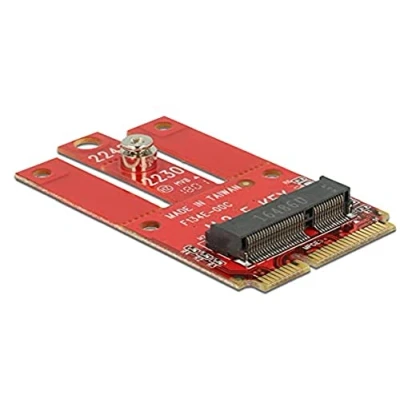 Image de Contrôleur de stockage M.2 DELOCK Mini PCIe &gt; Key E Compatible Windows Format 2242/2230/3042/3030