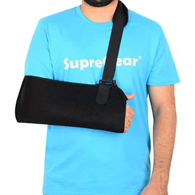 Image de supregear Écharpe de Bras Épaule, Légèr Réglable en Maille pour Immobiliser des Rotateurs les Blessures à L&#039;épaule, Os Cassés et Fracturés, Convient aux Hommes Femmes Gauche Droit, XS