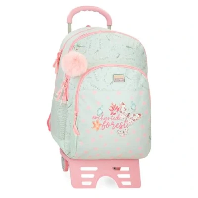 Image de MOVOM Enchanted Forest Sac à Dos Scolaire avec Chariot Vert 33 x 46 17 cm Polyester 25,81 l, Vert, 33x46x17 cms,