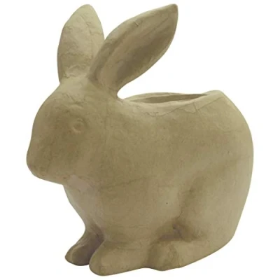 Image de Décopatch HD054C Un support en papier brun mâché 19x10x18,5 cm Waterproof Cache pot lapin