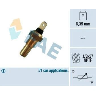 Image de FAE 31390 Sonde De Température Liquide Refroidissement noir FORD: FIESTA 3, Sierra Mk2 Berline, 3/5 portes