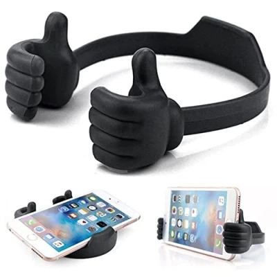 Image de Kinizuxi Support de Téléphone Portable Thumbs Up Lazy Cadeaux pour Noël, Universel Bureau, Smartphone iPhone, iPad, Samsung et Plus (Noir)