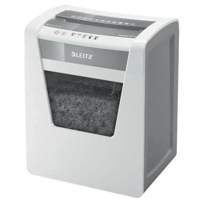 Image de Leitz IQ 80020000 P5 Office Destructeur coupe micro Sécurité, Capacité 11 10 Feuilles (70 80 grs), Corbeille 23 litres, Blanc