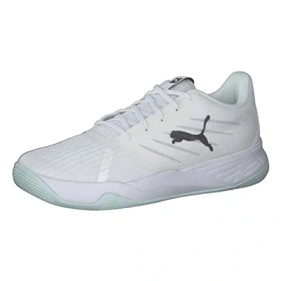 Image de PUMA Mixte Accelerate Pro II Chaussure de Terrain intérieur, White Black Nitro Blue Arctic Ice, 37 EU